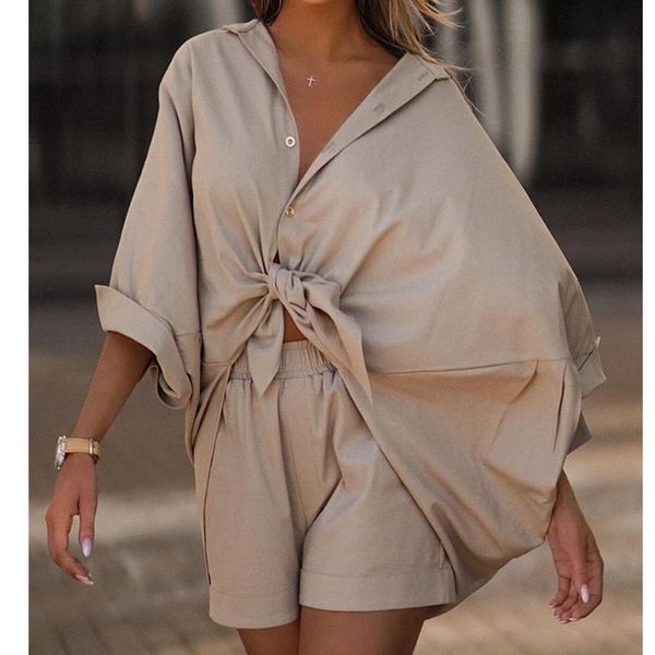 women's tracksuits mandylandy shirt + shorts casual two-piece suit outfits women summer long sleeve loose short pants sets, Gray
women's tracksuits mandylandy shirt + shorts casual two-piece suit outfits women summer long sleeve loose short pants sets, Gray