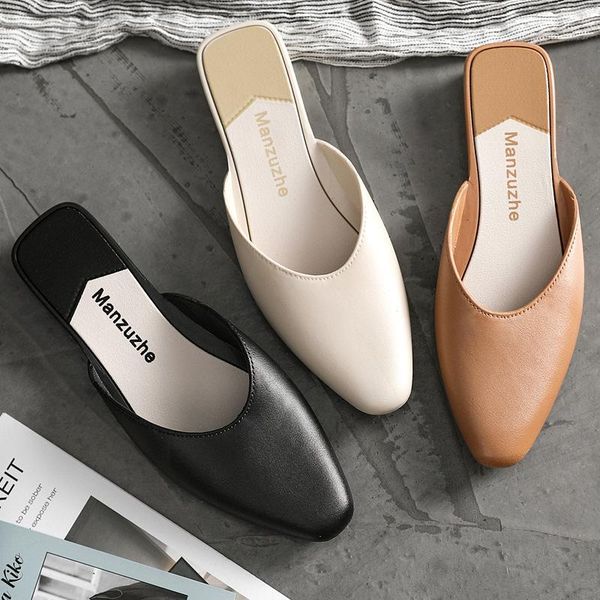 slippers women leather low cool slipper flat bottom fashion summer drag sandals woman's baotou lazy shoes, Black
slippers women leather low cool slipper flat bottom fashion summer drag sandals woman's baotou lazy shoes, Black