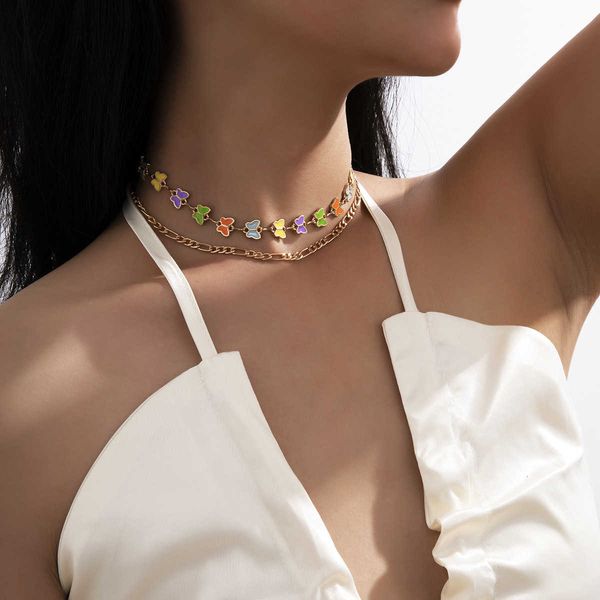 jewelry fashion versatile multi-layer alloy oil dripping women's simple colorful butterfly necklace, Silver
jewelry fashion versatile multi-layer alloy oil dripping women's simple colorful butterfly necklace, Silver