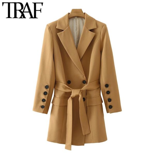 women's suits & blazers traf women fashion with belt double breasted blazer coat vintage long sleeve flap pockets female outerwear chic, White;black
women's suits & blazers traf women fashion with belt double breasted blazer coat vintage long sleeve flap pockets female outerwear chic, White;black