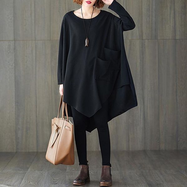 casual dresses black vintage irregular dress women long sleeve pocket loose mini short ladies elegant clothes spring autumn 2021, Black;gray
casual dresses black vintage irregular dress women long sleeve pocket loose mini short ladies elegant clothes spring autumn 2021, Black;gray