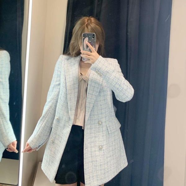 women's suits & blazers 2021 autumn women suit jacket tweed blazer femme plaszcz wiosenny damski sobrecamisa cuadros plaid checkered, White;black
women's suits & blazers 2021 autumn women suit jacket tweed blazer femme plaszcz wiosenny damski sobrecamisa cuadros plaid checkered, White;black