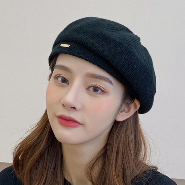 berets women autumn and winter knitted solid color beret korean fashion warm painter hat adjustable hats, Blue;gray
berets women autumn and winter knitted solid color beret korean fashion warm painter hat adjustable hats, Blue;gray