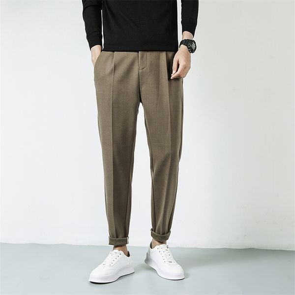 casual pants men wool mix thick slim fit trousers male elastic waist stretch man clothes autumn winter warm bottoms 210715, Black
casual pants men wool mix thick slim fit trousers male elastic waist stretch man clothes autumn winter warm bottoms 210715, Black