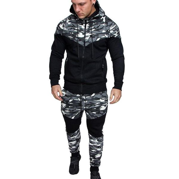 autumn and winter classic camouflage patchwork men's tracksuits casual slim thickened hoodies sports suit, Gray
autumn and winter classic camouflage patchwork men's tracksuits casual slim thickened hoodies sports suit, Gray