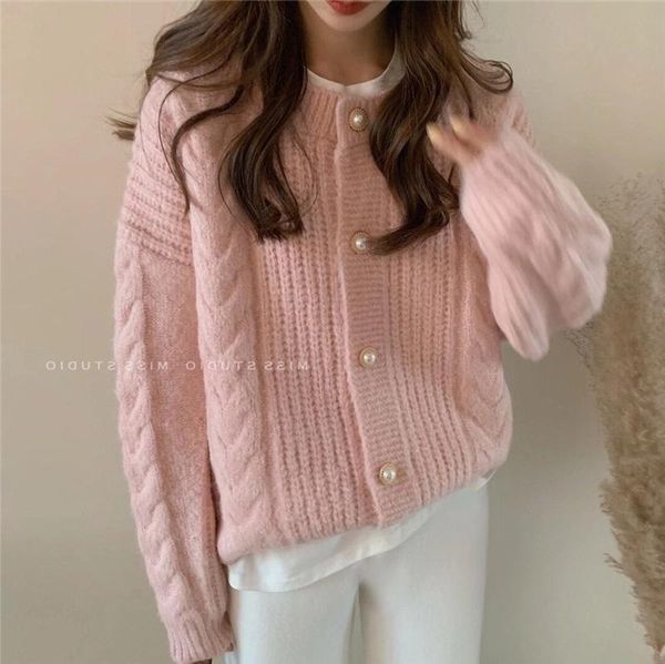 women's blouses & shirts korean version gentle twist sweater jacket 2021 autumn and winter loose soft waxy temperament knitted cardigan, White
women's blouses & shirts korean version gentle twist sweater jacket 2021 autumn and winter loose soft waxy temperament knitted cardigan, White