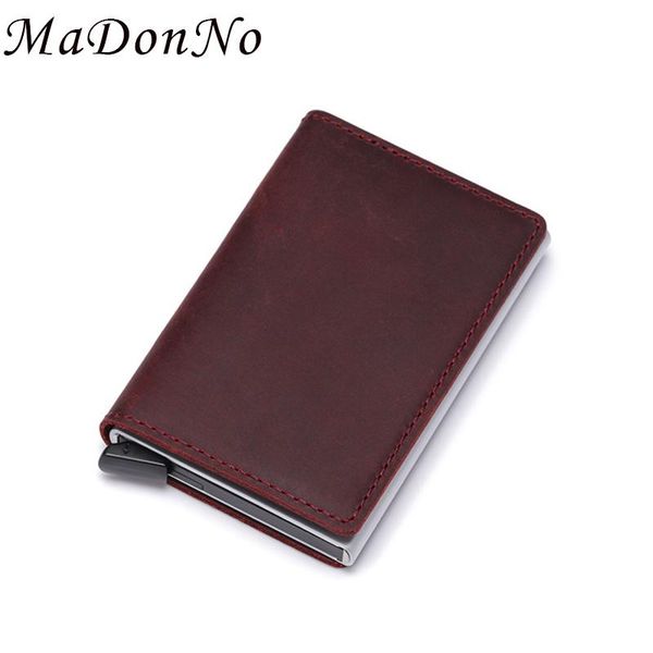 card holders madonno genuine leather rfid holder wallet men metal business bank id creditcardhouder pasjes houder, Brown;gray
card holders madonno genuine leather rfid holder wallet men metal business bank id creditcardhouder pasjes houder, Brown;gray