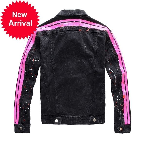 moruancle men's pink red neon jean jacket trendy streetwear painted slim short coat black high quality, Black;brown
moruancle men's pink red neon jean jacket trendy streetwear painted slim short coat black high quality, Black;brown