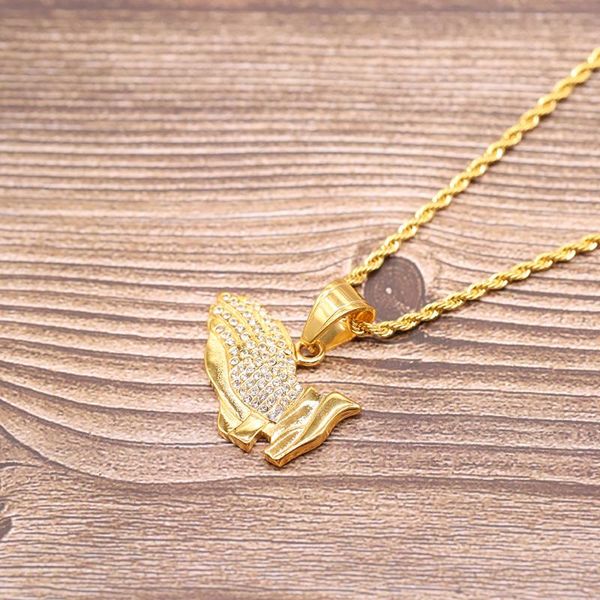 chains stainless steel hip hop crystal stone christ gold blessed hand pendant necklace jesus pray jewelry gift for him, Silver
chains stainless steel hip hop crystal stone christ gold blessed hand pendant necklace jesus pray jewelry gift for him, Silver