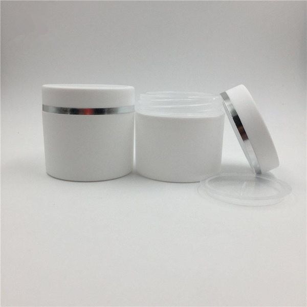storage bottles & jars 42pcs/lot 50ml 50g plastic pp empty double layer white makeup cosmetic cream jar with sliver line and screw cap
storage bottles & jars 42pcs/lot 50ml 50g plastic pp empty double layer white makeup cosmetic cream jar with sliver line and screw cap