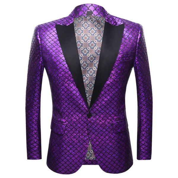 men's suits & blazers shawl lapel blazer design large size violet mesh sequined jacket dj club stage singer costume, White;black
men's suits & blazers shawl lapel blazer design large size violet mesh sequined jacket dj club stage singer costume, White;black
