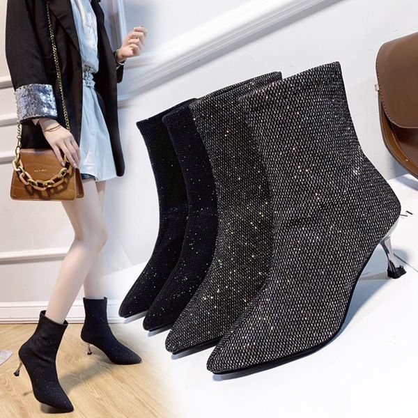 boots siddons sock knitting stretch high heels for women fashion shoes 2021 spring autumn ankle booties female, Black
boots siddons sock knitting stretch high heels for women fashion shoes 2021 spring autumn ankle booties female, Black