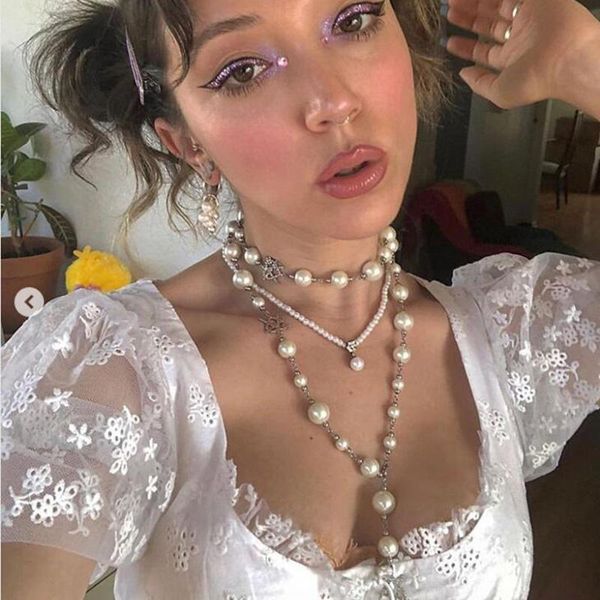 chains 2021 trendy multilayer necklace pearls rhinestones cross hollow heart statement long sweater for women girl jewelry, Silver
chains 2021 trendy multilayer necklace pearls rhinestones cross hollow heart statement long sweater for women girl jewelry, Silver