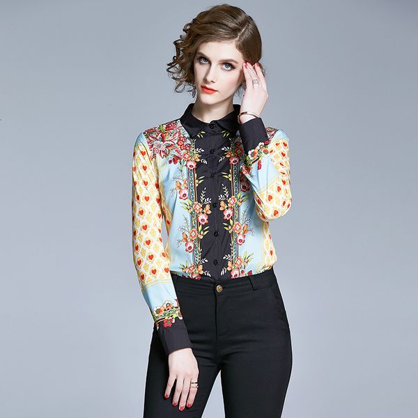 female size floral printing blouse fashion shirt women's mrs ta6655 sayu, White