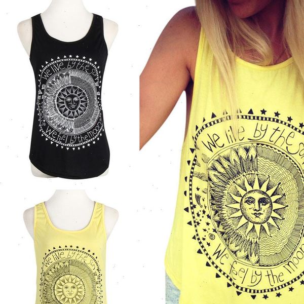 women sun printed blouse sleeveless vest summer casual shirt print blouse cotton blended tank verano c20, White
women sun printed blouse sleeveless vest summer casual shirt print blouse cotton blended tank verano c20, White