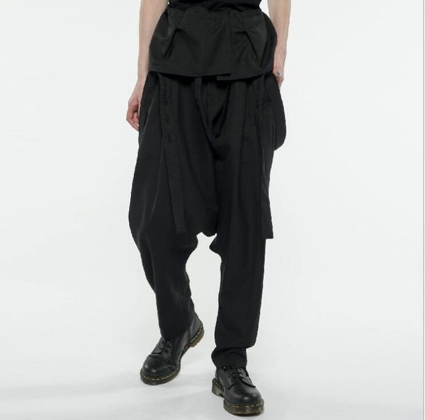 men's pants trendy youth fashion casual european and american personality large size overalls harem, Black
men's pants trendy youth fashion casual european and american personality large size overalls harem, Black
