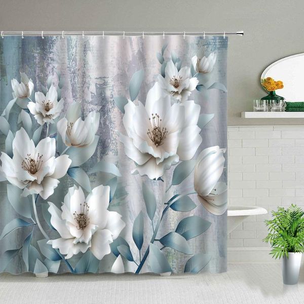 white floral plant landscape shower curtain set rose flower butterfly scenery waterproof fabric bathroom bath curtains with hook
white floral plant landscape shower curtain set rose flower butterfly scenery waterproof fabric bathroom bath curtains with hook
