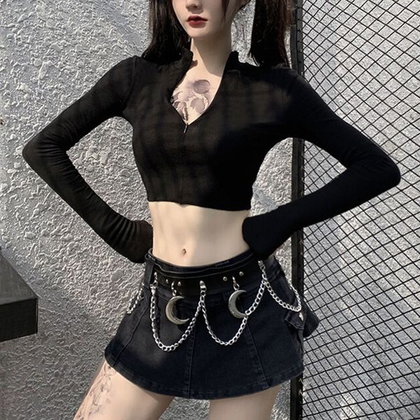 harajuku gothic long sleeve black streetwear punk turtleneck bodycon crop women autumn fashion zipper t shirt, White
harajuku gothic long sleeve black streetwear punk turtleneck bodycon crop women autumn fashion zipper t shirt, White