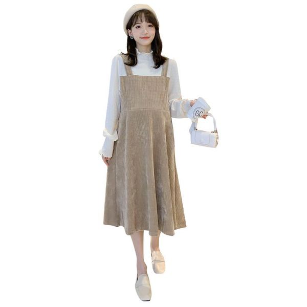 maternity dresses winter big yards pregnant women dress long lantern sleeve turtleneck corduroy patchwork a-line loose, White
maternity dresses winter big yards pregnant women dress long lantern sleeve turtleneck corduroy patchwork a-line loose, White