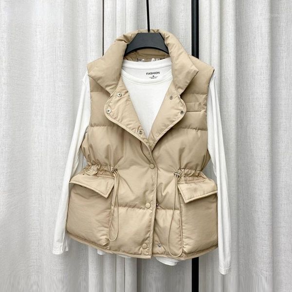 women's down & parkas women white duck coat waist retractable pocket outwear winter stand collar single breasted light short jacket, Black
women's down & parkas women white duck coat waist retractable pocket outwear winter stand collar single breasted light short jacket, Black