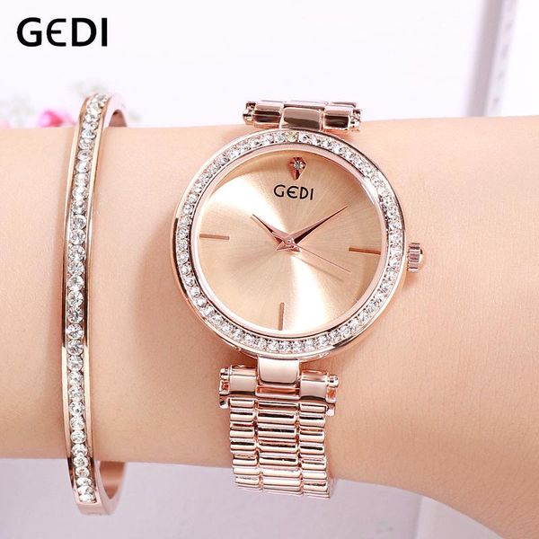 wristwatches gedi rosegold women watches quartz lady clock dress water resistant woman's watch fashion womens wristwatch 2021, Slivery;brown
wristwatches gedi rosegold women watches quartz lady clock dress water resistant woman's watch fashion womens wristwatch 2021, Slivery;brown