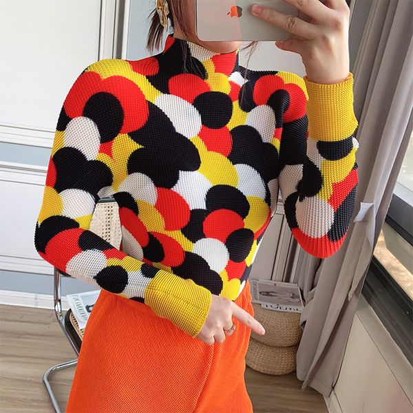 2021 new tencel pleated long sleeve crop women fall winter polka dot turtleneck korean designer shirt indie aesthetic clothes t97z, White
2021 new tencel pleated long sleeve crop women fall winter polka dot turtleneck korean designer shirt indie aesthetic clothes t97z, White