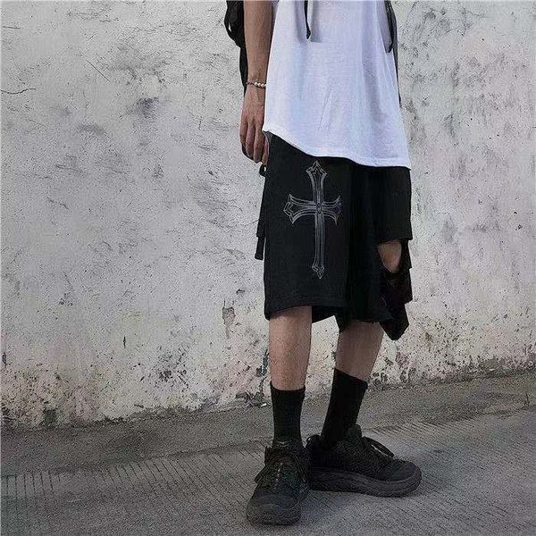 chrome/hearts pants summer fashion brand high street style cross hole shorts men's loose hip hop wide leg capris, Black
chrome/hearts pants summer fashion brand high street style cross hole shorts men's loose hip hop wide leg capris, Black