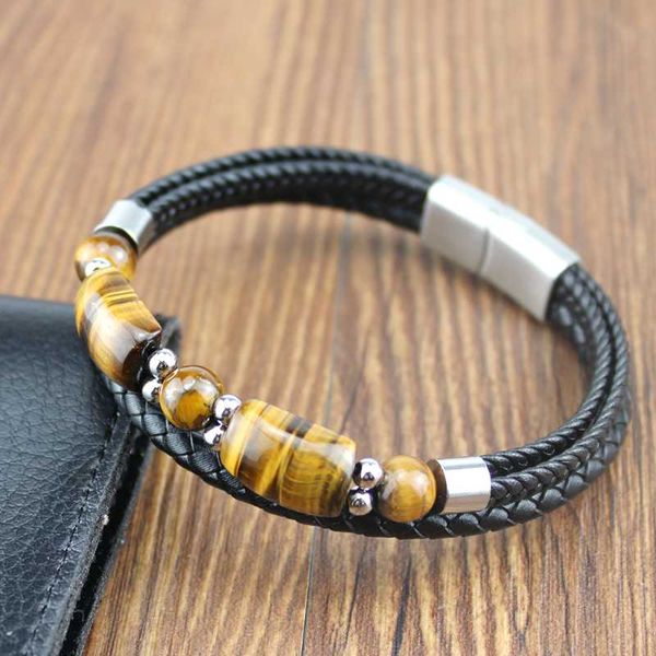 tennis fashion natural tiger eye stone chakra jewelry charm stainless steel men's genuine leather bracelet gift, Golden;silver
tennis fashion natural tiger eye stone chakra jewelry charm stainless steel men's genuine leather bracelet gift, Golden;silver