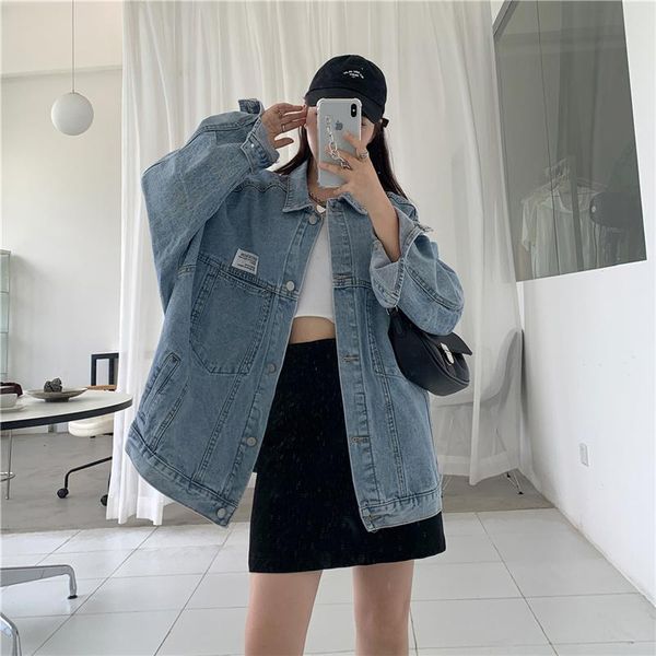 women's jackets tooling denim jacket 2021 spring and autumn all-match loose high street fashion casual top, Black;brown
women's jackets tooling denim jacket 2021 spring and autumn all-match loose high street fashion casual top, Black;brown