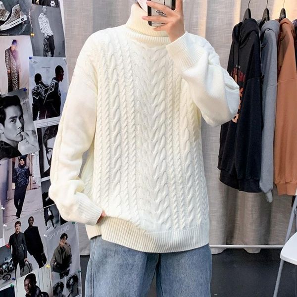 men's sweaters white sweater men turtleneck long sleeve shirts cable knit korean fashion streetwear pullovers 2021, White;black
men's sweaters white sweater men turtleneck long sleeve shirts cable knit korean fashion streetwear pullovers 2021, White;black