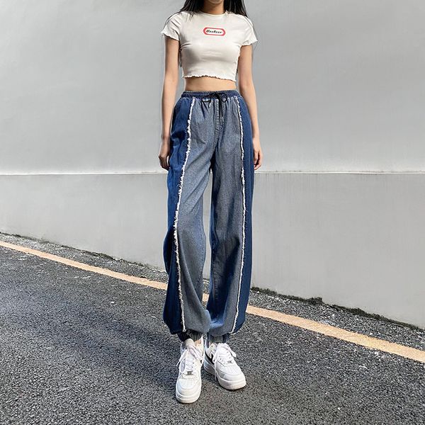 2021 winter new high waist contrast cotton jeans fashion streetwear women pants unique line trousers 2vzi, Blue
2021 winter new high waist contrast cotton jeans fashion streetwear women pants unique line trousers 2vzi, Blue