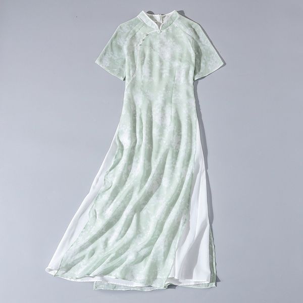luxury cheongsam hanmo yunxi summer products improved qipao aodai with standing collar printing short sleeve sier chiffon tea drs, Blue;red
luxury cheongsam hanmo yunxi summer products improved qipao aodai with standing collar printing short sleeve sier chiffon tea drs, Blue;red