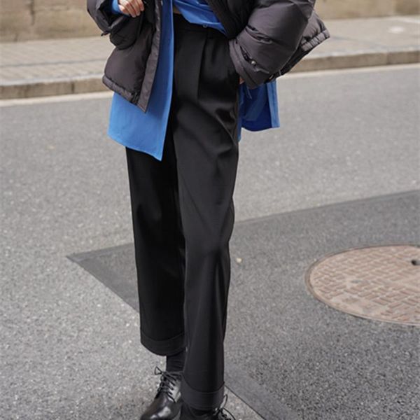 women's pants & capris hzirip plus size minimalist thick high waist women autumn winter work wear casual straight suit trousers, Black;white
women's pants & capris hzirip plus size minimalist thick high waist women autumn winter work wear casual straight suit trousers, Black;white