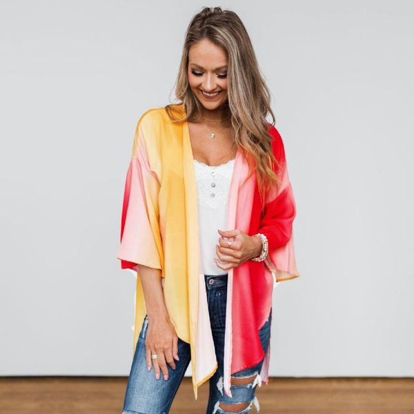 women's swimwear 2021 boho gradient print chiffon bathing suit cover-ups plus size beach wear kimono dress women summer swimsuit cover, White;black
women's swimwear 2021 boho gradient print chiffon bathing suit cover-ups plus size beach wear kimono dress women summer swimsuit cover, White;black