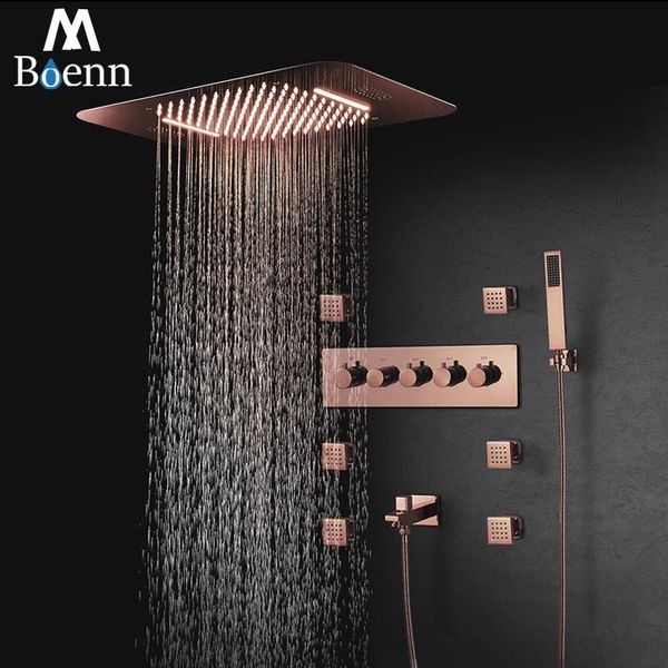 m boenn luxury rose gold led shower system music showerhead bathroom faucets rain shower set thermostatic brass concealed mixer
m boenn luxury rose gold led shower system music showerhead bathroom faucets rain shower set thermostatic brass concealed mixer