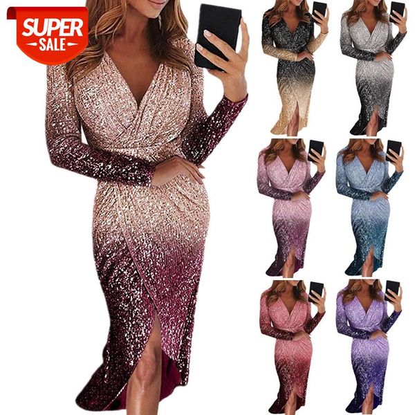 women's temperament long dress night long sleeves deep v-neck 2020 autumn winter new gradient sequin dinner pullover plus size #fm6j, White;black
women's temperament long dress night long sleeves deep v-neck 2020 autumn winter new gradient sequin dinner pullover plus size #fm6j, White;black