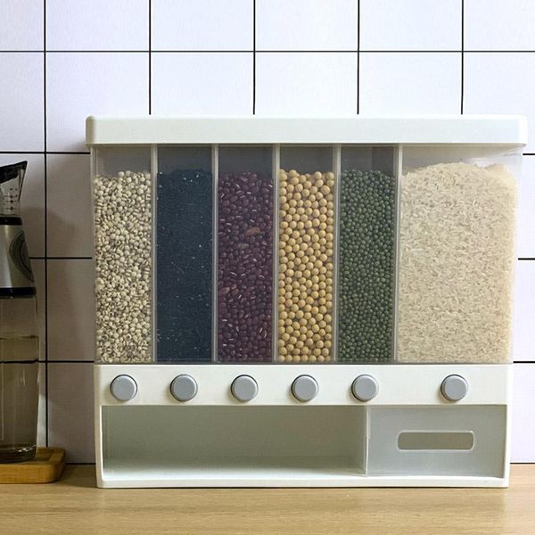 wall-mounted dry dispenser rice bucket multi compartments automatic metering storage box sealed grain container s55
wall-mounted dry dispenser rice bucket multi compartments automatic metering storage box sealed grain container s55