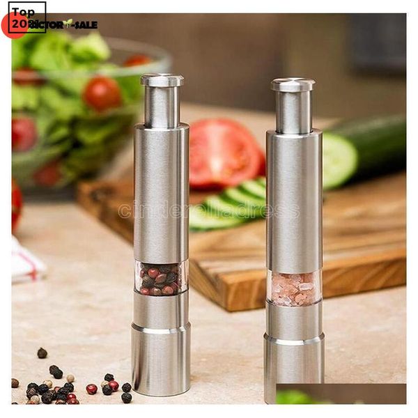 manual pepper mill salt shakers onehanded pepper grinder stainless steel spice sauce grinders stick kitchen tools fn18x21
manual pepper mill salt shakers onehanded pepper grinder stainless steel spice sauce grinders stick kitchen tools fn18x21