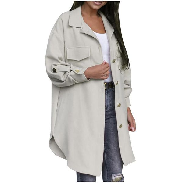 women's trench coats 2021 autumn women shirts loose oversized blouses female korean pockets womens cardigan coat shirt outerwear casac, Tan;black
women's trench coats 2021 autumn women shirts loose oversized blouses female korean pockets womens cardigan coat shirt outerwear casac, Tan;black