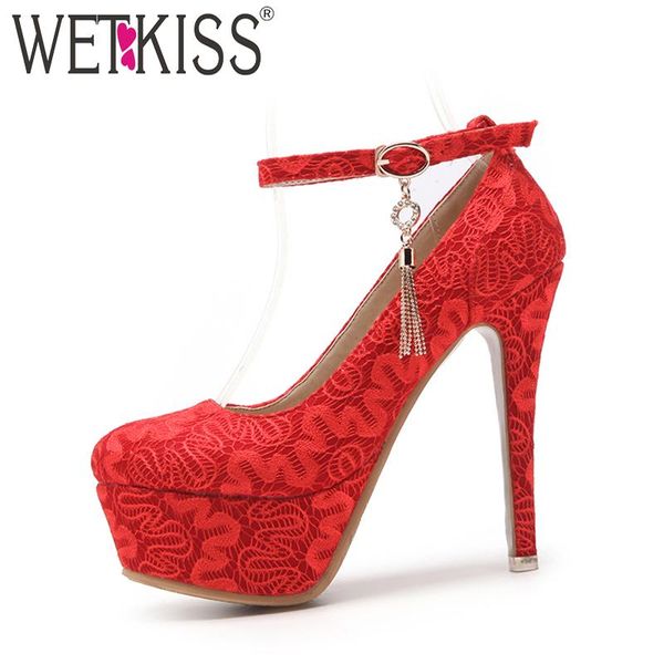 dress shoes wetkiss super high heels women pumps lace square toe buckle ankle strap footwear platform spring fashion ladies wedding, Black
dress shoes wetkiss super high heels women pumps lace square toe buckle ankle strap footwear platform spring fashion ladies wedding, Black