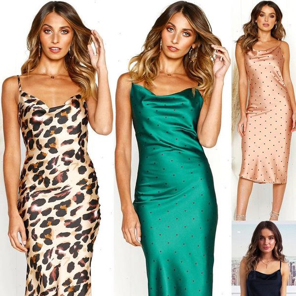 2019 new female ladies leopard printed dress woman spaghetti strap v neck satin vestidos drop shipping, Black;gray
2019 new female ladies leopard printed dress woman spaghetti strap v neck satin vestidos drop shipping, Black;gray
