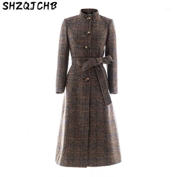 plaid women's woolen coat female long coats plus size casaco feminino elegant overcoat ladies jacket abrigos kj177 wool & blends, Black
plaid women's woolen coat female long coats plus size casaco feminino elegant overcoat ladies jacket abrigos kj177 wool & blends, Black