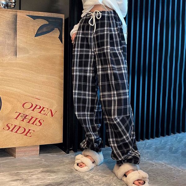 vintage plaid casual pants for women high waist lace up hit color loose wide leg trousers female fashion new fall, Black;white
vintage plaid casual pants for women high waist lace up hit color loose wide leg trousers female fashion new fall, Black;white