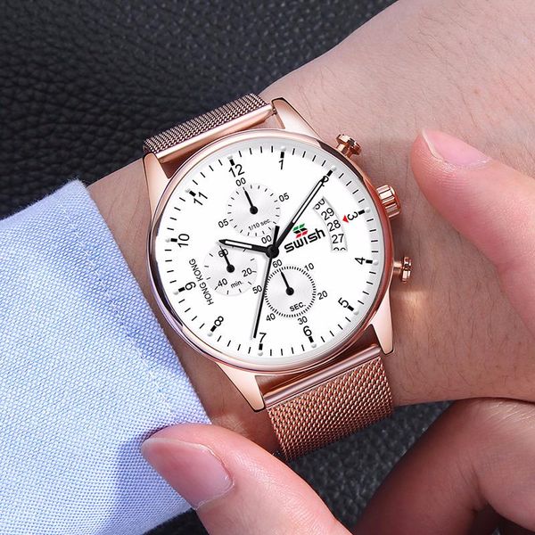 wristwatches swish 2021 fashion chronograph watch men calendar quartz military watches stainless steel sports wristwatch waterproof relojes, Slivery;brown
wristwatches swish 2021 fashion chronograph watch men calendar quartz military watches stainless steel sports wristwatch waterproof relojes, Slivery;brown