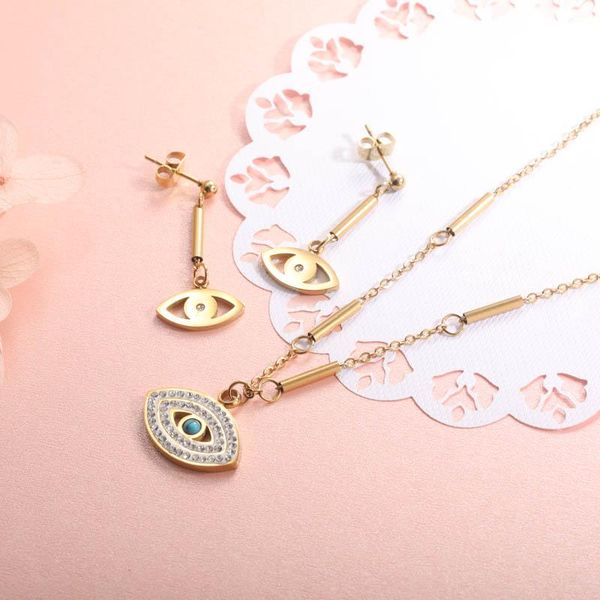 earrings & necklace baoyan design gold plated evil eye charm crystal jewelry set stainless steel, Silver
earrings & necklace baoyan design gold plated evil eye charm crystal jewelry set stainless steel, Silver