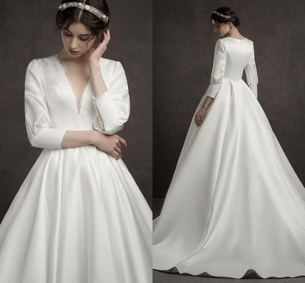 new a-line wedding ivory satin elegant half sleeve bride gowns abito da sposa 2021 vestidos de mairee wxyd, White
new a-line wedding ivory satin elegant half sleeve bride gowns abito da sposa 2021 vestidos de mairee wxyd, White