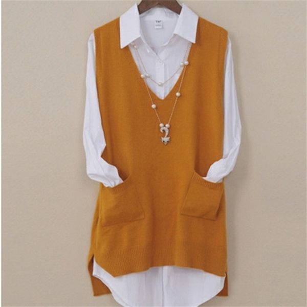 women's spring autumn cashmere knitted vest both sides split loose sweater waistcoat female pullover sleeveless 210810, White;black
women's spring autumn cashmere knitted vest both sides split loose sweater waistcoat female pullover sleeveless 210810, White;black