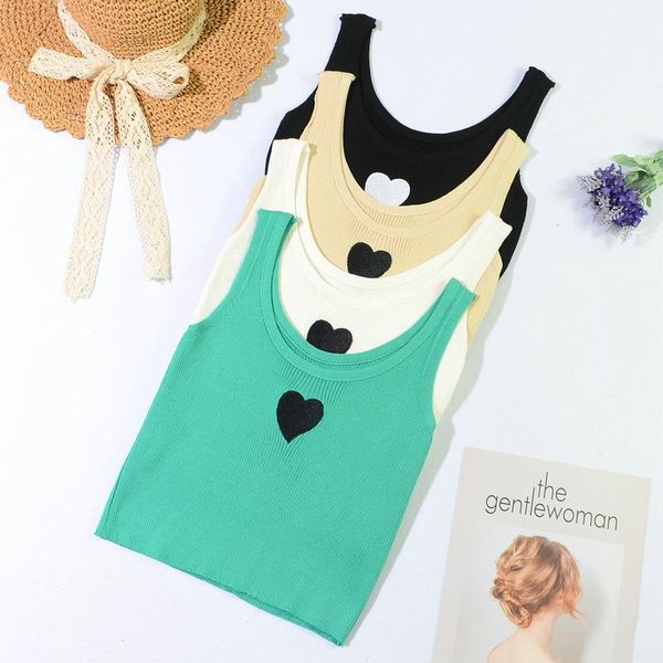 women's tanks & camis heliar women sweet heart crop knitted tank for plain round neck solid clothes 2021 summer, White 
women's tanks & camis heliar women sweet heart crop knitted tank for plain round neck solid clothes 2021 summer, White