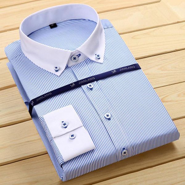 men's shirt business casual fashion stripe long sleeve gentleman office formal1, White;black
men's shirt business casual fashion stripe long sleeve gentleman office formal1, White;black