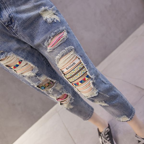 2021 new summer women denim fashion trend hole stretched high waist female vintage ankle-length pants plus size jeans y326 36gd, Blue
2021 new summer women denim fashion trend hole stretched high waist female vintage ankle-length pants plus size jeans y326 36gd, Blue